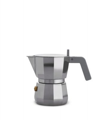 Alessi Moka Espressokocher DC06 für 6 Tassen, aus Aluminium, für aromatischen italienischen Kaffee.